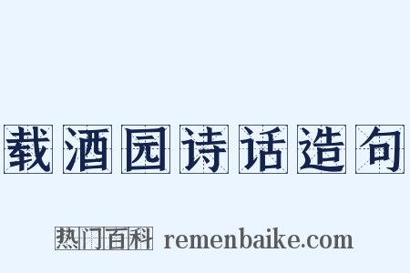 载酒园诗话造句是什么意思的图片